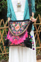 Bohemian Ethnic Handmade Tassel Canvas Embroidery Lagre Shoulder Bags