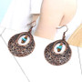 Vintage Turquoise Alloy Openwork Round Flowers Earrings