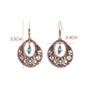 Vintage Turquoise Alloy Openwork Round Flowers Earrings