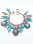 Bohemian Punk Turquoise Beads Pendants Bracelet Jewelry