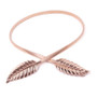 Skinny Leaf Shape Elastic Belts Stretch Waist  Metal Belt