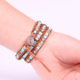 Multi-Layer Beads Natural Stone Turquoises Wrap Leather Bracelet