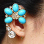 Boho Resin Crystal Flower Cuff Ear Hook Earring