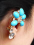 Boho Resin Crystal Flower Cuff Ear Hook Earring