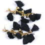 Wild European and American fashion handmade fur ball drill tassel long earrings earrings earrings Bohemia