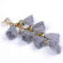 Wild European and American fashion handmade fur ball drill tassel long earrings earrings earrings Bohemia