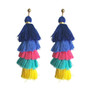 Handmade long tassel colorful bohemia style statement fashion party