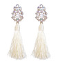 Handmade 5 colors long taseel stud earrings rhinestone fashion jewelry for party Bohemia style