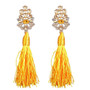 Handmade 5 colors long taseel stud earrings rhinestone fashion jewelry for party Bohemia style