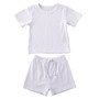 2020 Baby Summer Clothing 2PCS Toddler Kids Baby Girls Ribbed Solid Outfits Short Sleeve T-Shirt Casual Tops+Shorts Pants