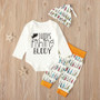 2019 Brand New 3Pcs Set Newborn Toddler Baby Boy Girls Long Sleeve Tops Romper Fishes Print Pants Hat 3Pcs Kids Outfits Clothes