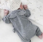 Newborn Kids Baby Boy Girls Infant Romper 2017 Autumn Long Sleeve Gray White Jumpsuit Bodysuit Clothes Outfits