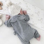 Newborn Kids Baby Boy Girls Infant Romper 2017 Autumn Long Sleeve Gray White Jumpsuit Bodysuit Clothes Outfits