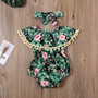 Infant Newborn Baby Girls 3M-24M Ruffles Rompers Flower Print Jumpsuit Summer Costumes Baby Girl Clothes