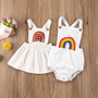 Infant Baby Girl Boys Sister outfit Rainbow Sleeveless Romper Jumpsuit Cotton Summer Clothes 0-24 Months