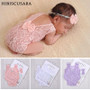 Lace Baby Rompers Newborn Infant Photography Clothes With Bow Headband Bebe Girls Photo Clothing Jumpsuit Costumes