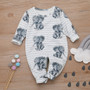 Baby Boy Romper Cartoon Elephant Romper Jumpsuit Playsuit Outfits Toddler Boy Clothes Cotton O-neck baby onesie roupa infantil