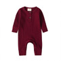 2020 Baby Spring Autumn Clothing Newborn Infant Baby Boy Girl Cotton Romper Knitted Ribbed Jumpsuit Solid Clothes Warm Outfit