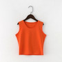 Black Round Neck Sleeveless Harajuku Women's T-shirt Cotton Crop Top Women's Shirt