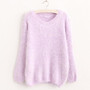 Mohair Pullover 2017 Autumn Winter Women's o-Neck Sweater Women Hedging Loose Pullover Casual