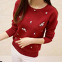 Gogoyouth  Winter Sweaters Women Embroidery Ladies Pullover Female Autumn High Elastic Tricot