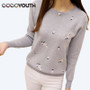Gogoyouth  Winter Sweaters Women Embroidery Ladies Pullover Female Autumn High Elastic Tricot