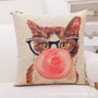 Cute Lovely Cat Decorative Cushion Cover Cotton Linen Square Throw Pillow Cover 45x45CM Pillow Case