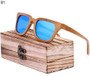 RTBOFY 2017 Wood Sunglasses Men Square Bamboo Sunglasses Vintage Wood HD Lens Frame Handmade Sun