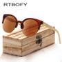 RTBOFY Wood Sunglasses for Women & Men Bamboo Frame Glasses Handmade Wooden Eyeglasses Unisex