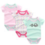 3 pcs/lot Baby Bodysuits Cotton Baby Boy Girl Clothes Next Infant Short Sleeve Jumpsuit Body for
