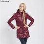 Arbitmatch Fashion Winter Ultra Light Down Jacket 90% Duck Down Hooded Jackets Long Warm Slim Coat