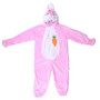 Tiny Pink Bunny Costume for Kids Plush Rabbit Fancy Dress Animal Onesies I Love Carrot Jumpsuit Pajamas Easter Halloween Costume