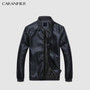CARANFIER Leather Jacket Men Spring Autumn Thin Jacket Men Slim Fit Coat Top Quality Boutique Brand