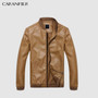 CARANFIER Leather Jacket Men Spring Autumn Thin Jacket Men Slim Fit Coat Top Quality Boutique Brand
