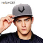 High quality grey wool snapback  3D pierced embroidery hip hop cap flat bill baseball cap for men