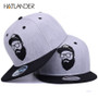 [HATLANDER]Original grey cool hip hop cap men women hats vintage embroidery character baseball caps