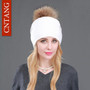 Autumn Winter Knitted Wool Hats For Women Fashion Pompon Beanies Fur Hat Female Warm Caps With