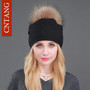 Autumn Winter Knitted Wool Hats For Women Fashion Pompon Beanies Fur Hat Female Warm Caps With