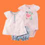 Fashion 2018 Orangemom Summer short sleeve baby sets for baby girl clothes , 3pc cotton girls