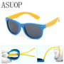 ASUOP2018 Brand Nail Silicone Safety Software Polarized Cat's Eye Children's Sunglasses Men's and