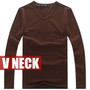 Hot Sale New spring high-elastic cotton t-shirts men's long sleeve v neck tight t shirt free CHINA