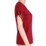 VenusFox Women Cotton Tassel Casual T-shirt Solid Color Tees