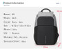 USB Charger Laptop Multi-Function Travel Gray and Black Smart Backpack