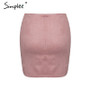 VenusFox sexy high waist split suede skirt