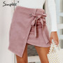 VenusFox sexy high waist split suede skirt