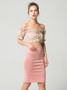 VenusFox High Waist Bodycon Stretchy Vintage Suede Pencil Skirt