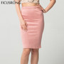 VenusFox High Waist Bodycon Stretchy Vintage Suede Pencil Skirt