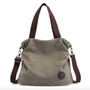 Women's Canvas Leather Large Capacity Pocket Casual Tote Handbag Shoulder Handbags