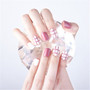 24Pcs Elegant Wine Red Artificial Fake Nails Tips Sticker with Glue