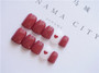 24Pcs Elegant Wine Red Artificial Fake Nails Tips Sticker with Glue